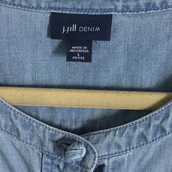 J.Jill Denim Blouse Petite L - Picture 2 of 3